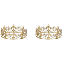 2X Royal King Crown för Män - Metallprinskronor och Tiaror, Helrunda Födelsedagsfesthattar, Medeltida Tillbehör (Guld)