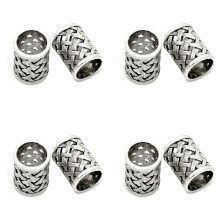 8X Vintage Antique Bronze Hair Braid Beard Dreadlock Beads Rings Tube Viking Rune Charm Pendant for DIY Necklace Jewelry
