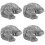 4Pièces Statuette Commemorative Animale Résine Usage Extérieur 7