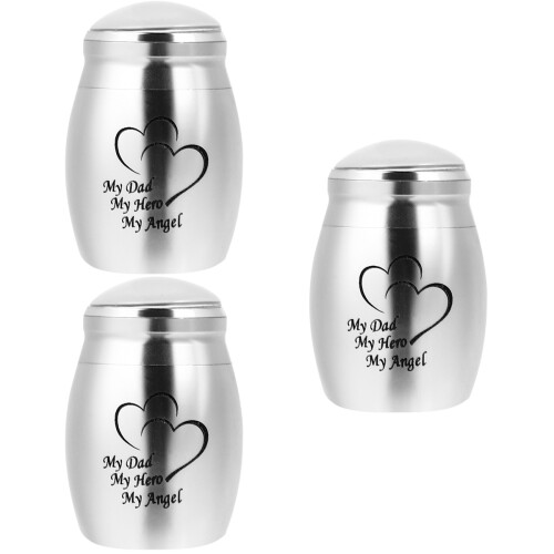 3St Creatieve Rvs Urn As Bewaring Zilverkleurig Compact 2