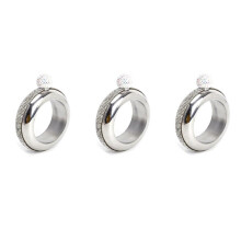 3X Stainless Steel Bracelet Flasks Portable Wine Whisky Hip Flask Flagon Drinking Bottle Kitchen Wine Container,Silver