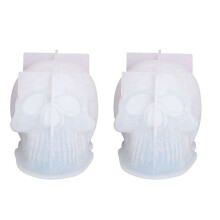 2X Schedel Siliconen Mal Halloween Schedel Kaars Mal Grote Schedel Hars Mal voor Kaars DIY Zeep Maken Epoxy Schimmel Hars