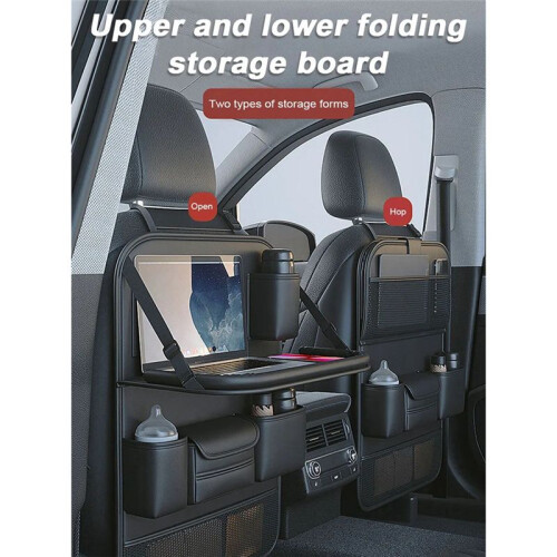 Car Backseat Storage Bag Multi-Pocket  Back Storage Bag Foldable Dining Table Rack Large Capacity Storage Bag 2