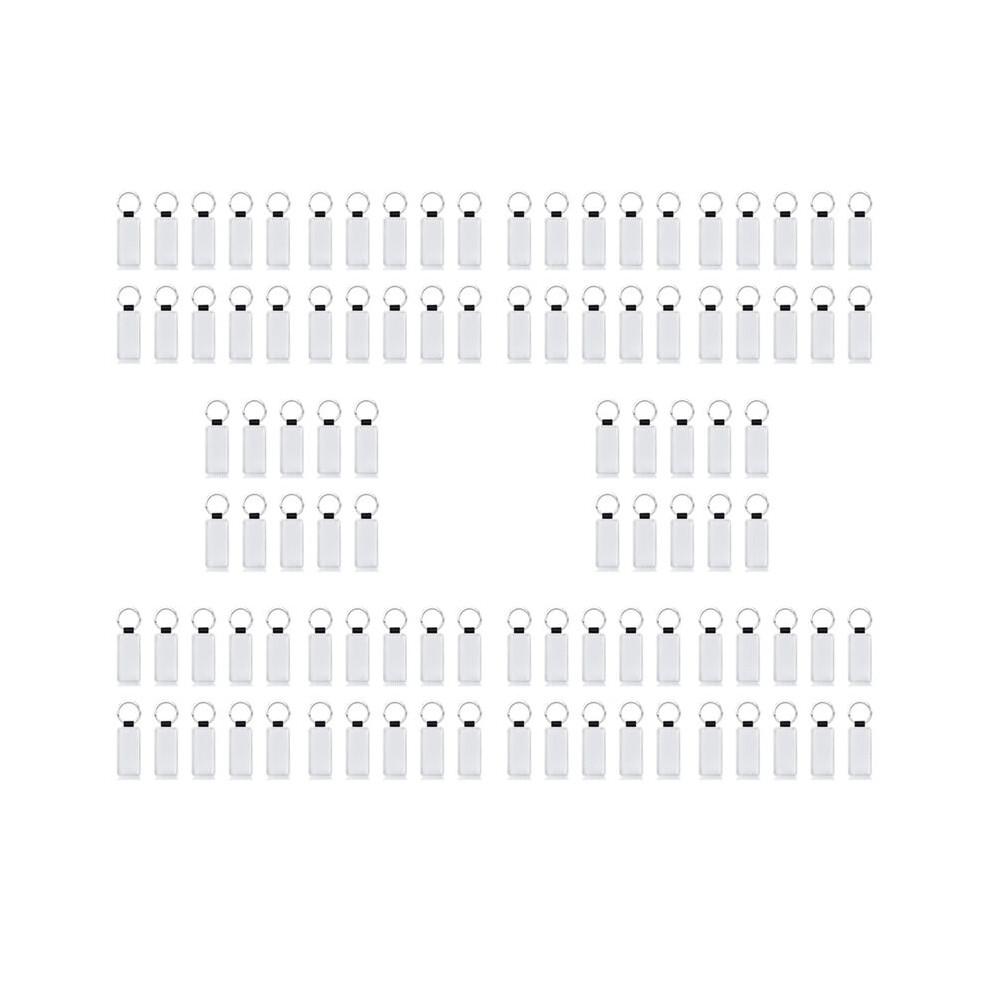 100Pcs Leather Keychain Blank Rectangle Keychain Sublimation Heat Transfer Keychain Kit Jewelry Making 4711820426265