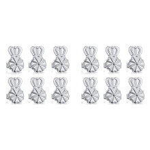 6 Paar Ohrring-Verschlüsse, Ohrring-Verschluss-Heber für Schwere Ohrringe, Verstellbare, Hypoallergene, Sichere Ohrring-Verschlüsse (Silber)