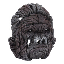 Resin Gorilla Head Figure 6.3in Jungle Animal Ornament for Living & Shelf Decor