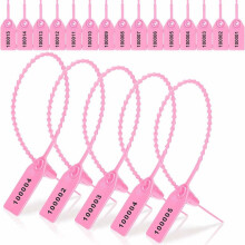 1000 Stuks Plastic Sabotagezegels Brandblussertags Veiligheidstags Zegels Veiligheid Genummerde Ritssluitingen Etiketten Roze