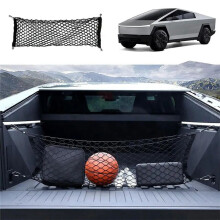 For 2024 Car Trunk Storage Net Bag Pickup Bed Reinforced POM Hook Stretchable Luggage Cargo Net