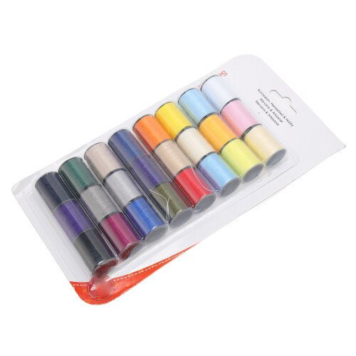 Smooth Stitches Polyester Sewing Thread, Comprehensive Thread Color, 24Rolls Assorted Bright Colors, 22yd Length Each, Nice Elasticity, For Crafting 2