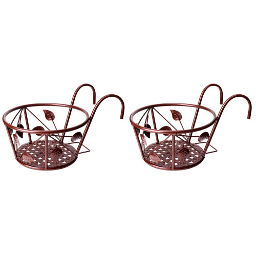 2Pièces Support Pot Fleurs Fer Résistant Pour Jardin 1