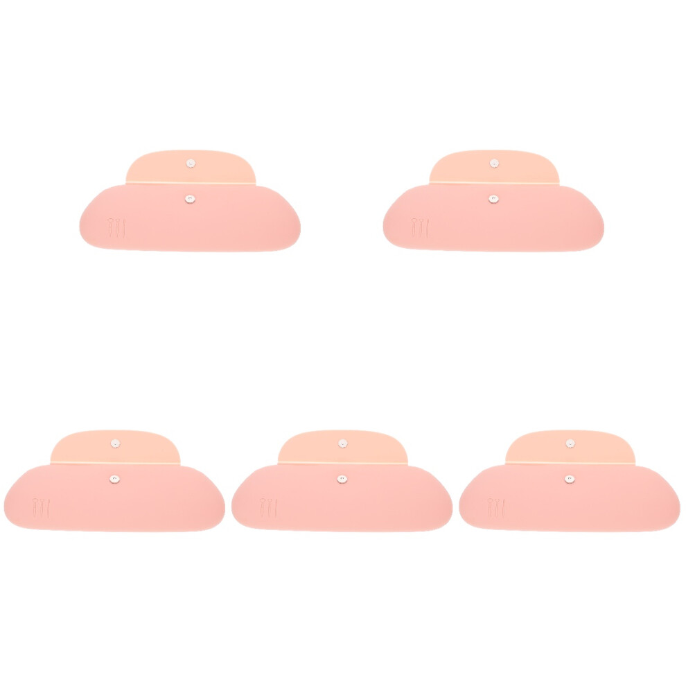 Solustre Pink 5Pcs Makeup Brush Storage Case Silicone Travel Organizer Pouch