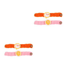 4Stk Stylische Gestrickte Kinderuhren Weiche Simulation Armbanduhren