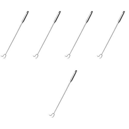5Pièces Accessoires Barbecue Crochets Acier Argent 2