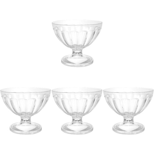 4Pièces Coupes À Dessert Transparentes Pieds Pour 2
