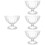 4Pièces Coupes À Dessert Transparentes Pieds Pour 6