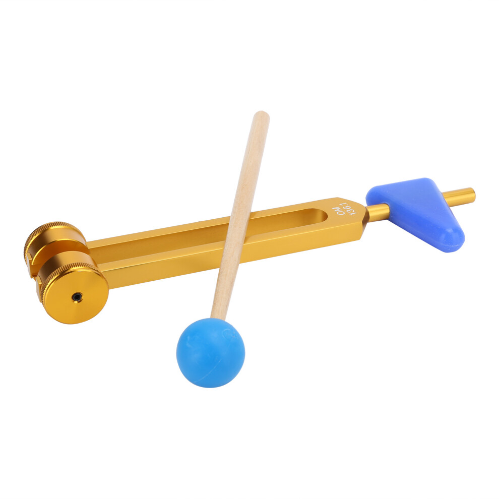 136.1Hz Aluminum Alloy Tuning Fork Sound Healing with Hammer Luxury Gold