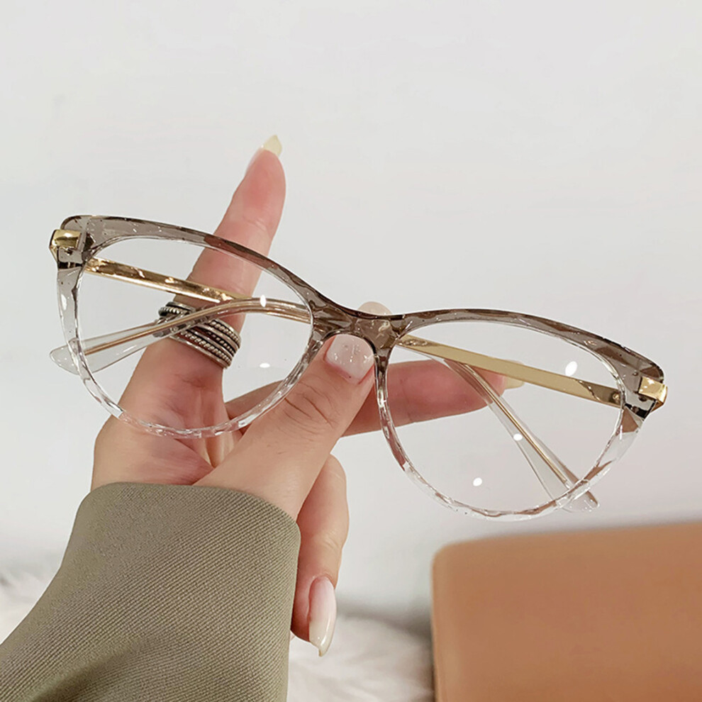 Reach-Tools (Transparent Gray Frame) Blue Light Gaming Glasses For Women - Cat Eye Frame