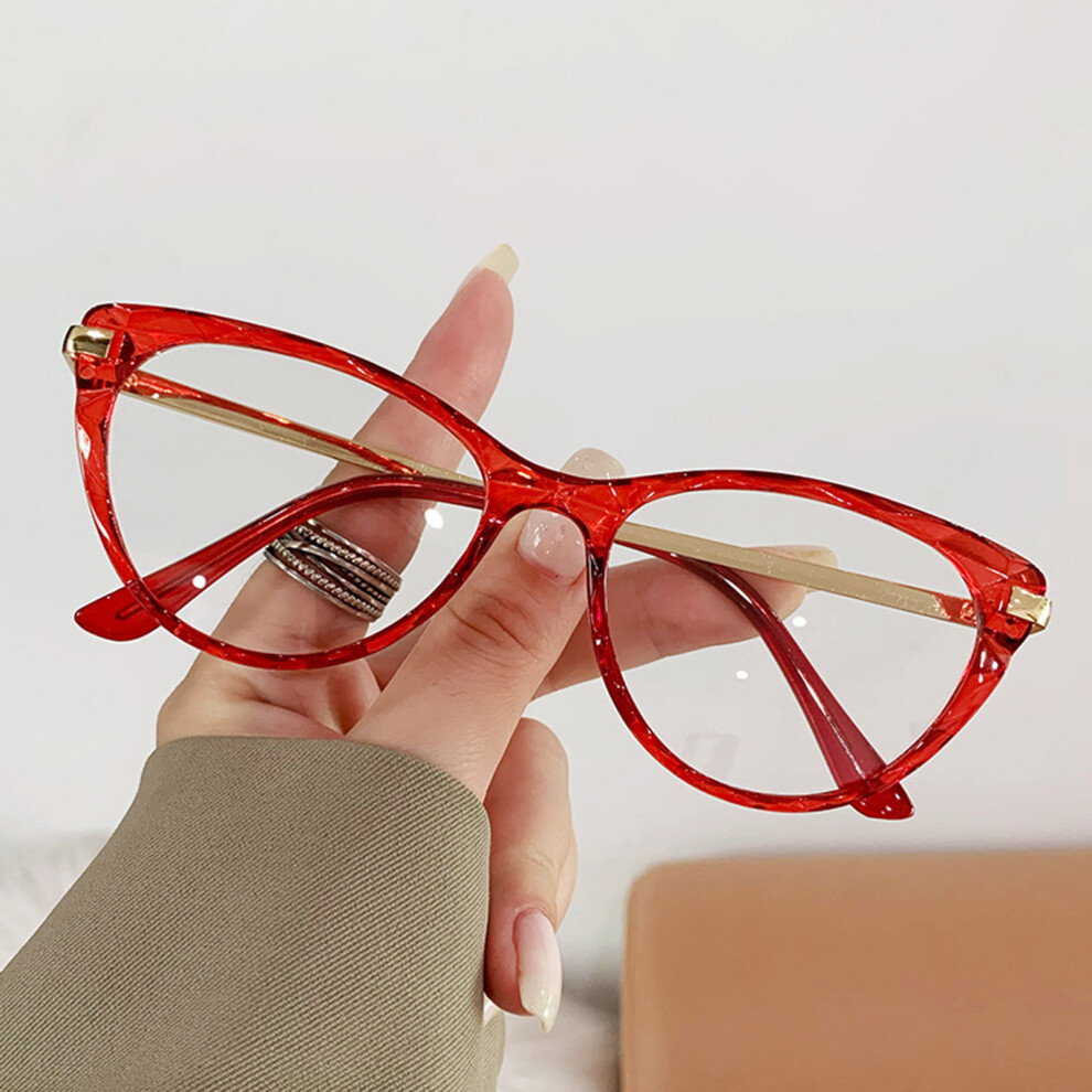 Reach-Tools (Red Frame) Blue Light Gaming Glasses For Women - Cat Eye Frame