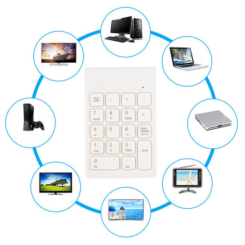 Bluetooth Wireless Numeric Keypad, Ergonomic Design & Rechargeable Battery, Compact Size For On-The-Go Use 1