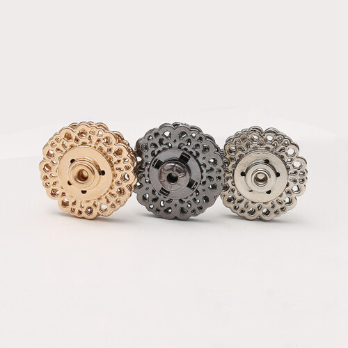 20Pièces Boutons À Pression Gris Flocon Pour Couture Mode Durable 2