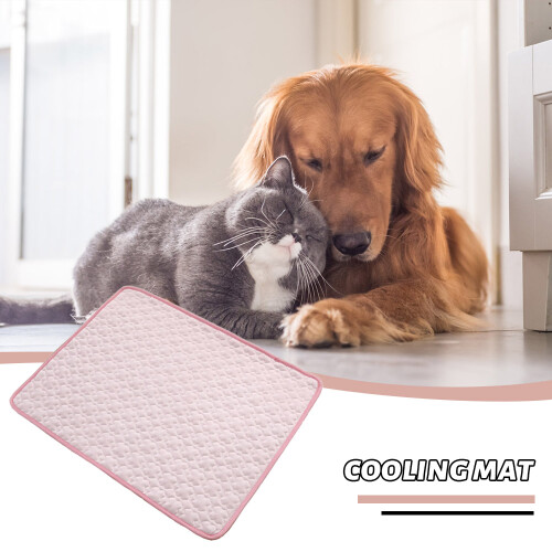 (Grass Pink, M) Soft Pet Mat to Keep Cool Foldable Storage Space-saving for Outdoor Grass 2