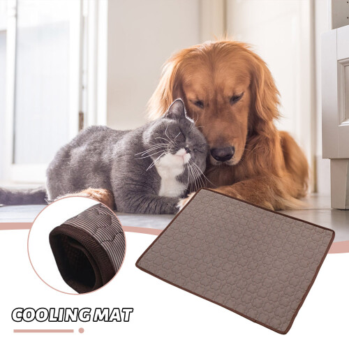 (Grass Brown, S) Soft Pet Mat to Keep Cool Foldable Storage Space-saving for Outdoor Grass 1