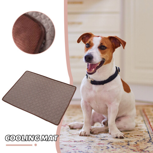 (Grass Brown, L) Soft Pet Mat to Keep Cool Foldable Storage Space-saving for Outdoor Grass 2