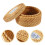 2St Lichtbruine Rieten Snackcontainer Met Keramische Afwerking 5