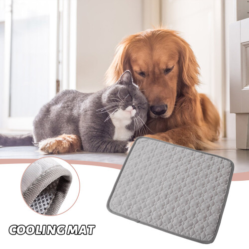 (Grass Grey, XL) Soft Pet Mat to Keep Cool Foldable Storage Space-saving for Outdoor Grass 1