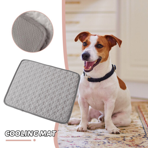 (Grass Grey, XL) Soft Pet Mat to Keep Cool Foldable Storage Space-saving for Outdoor Grass 2
