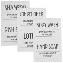 Waterproof Bottle Labels White PVC for Home Shampoo Organization