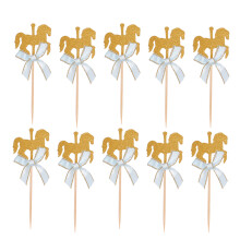 90Pièces Cake Picks Bleu Carrousel Matériel Sûr Pour Décoration Gâteau