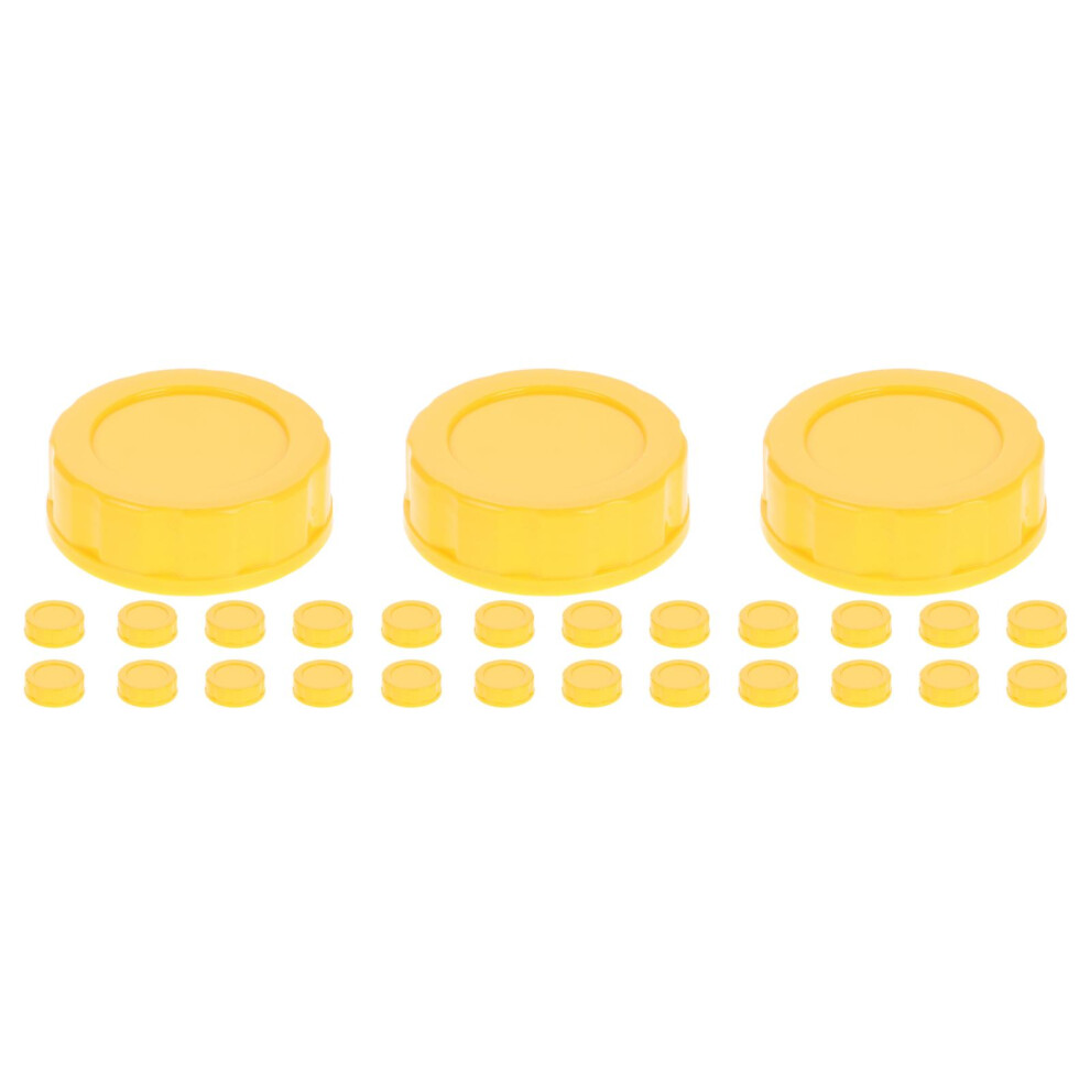 30Pcs Leakproof Baby Bottle Caps Pp For Travel And Storage Yellow Solustre