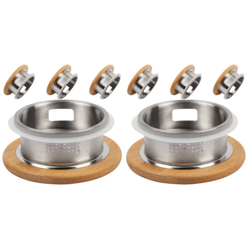 8Pièces Couvercles Verseuse Silver Filtre