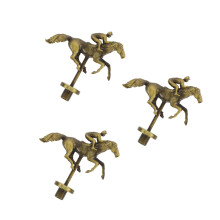 3Stk Metall Rennpferde Figuren Gold Für Brettspiel Sammler