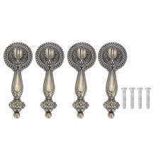 Puxador vintage para armário, puxador decorativo de metal para gaveta, com ângulo reto, acabamento em bronze, ferragens em liga de zinco com