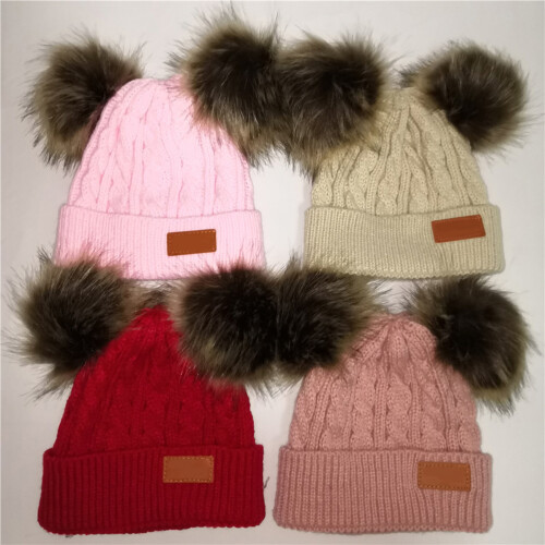 2St Gebreide Kindermuts Met Warm Materiaal 1