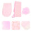 4Sets Compacte Roze Badhanddoek Voor Scrubben En Douchen Met 8