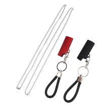 Spring Clip Aluminum Keychain with Lighter Case 6x2.4cm Black Red