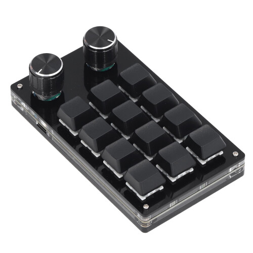 Mechanical Gaming Keypad 12 Keys & 2 Knobs Acrylic USB Compact OSU Keyboard