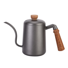 Ceainic de cafea din oțel inoxidabil, cu cioc de lebădă, cu mâner din lemn anti-opărire, pentru uz casnic și exterior