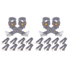 20Pièces Mini Écharpes En Coton Gris Pour Poupées Et Bouteilles De Vin