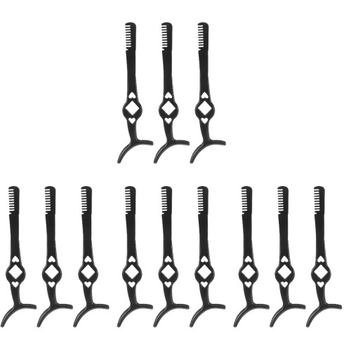12Pcs Black Eyelash Applicator Tweezers Lash Clamp Tool for Makeup Use