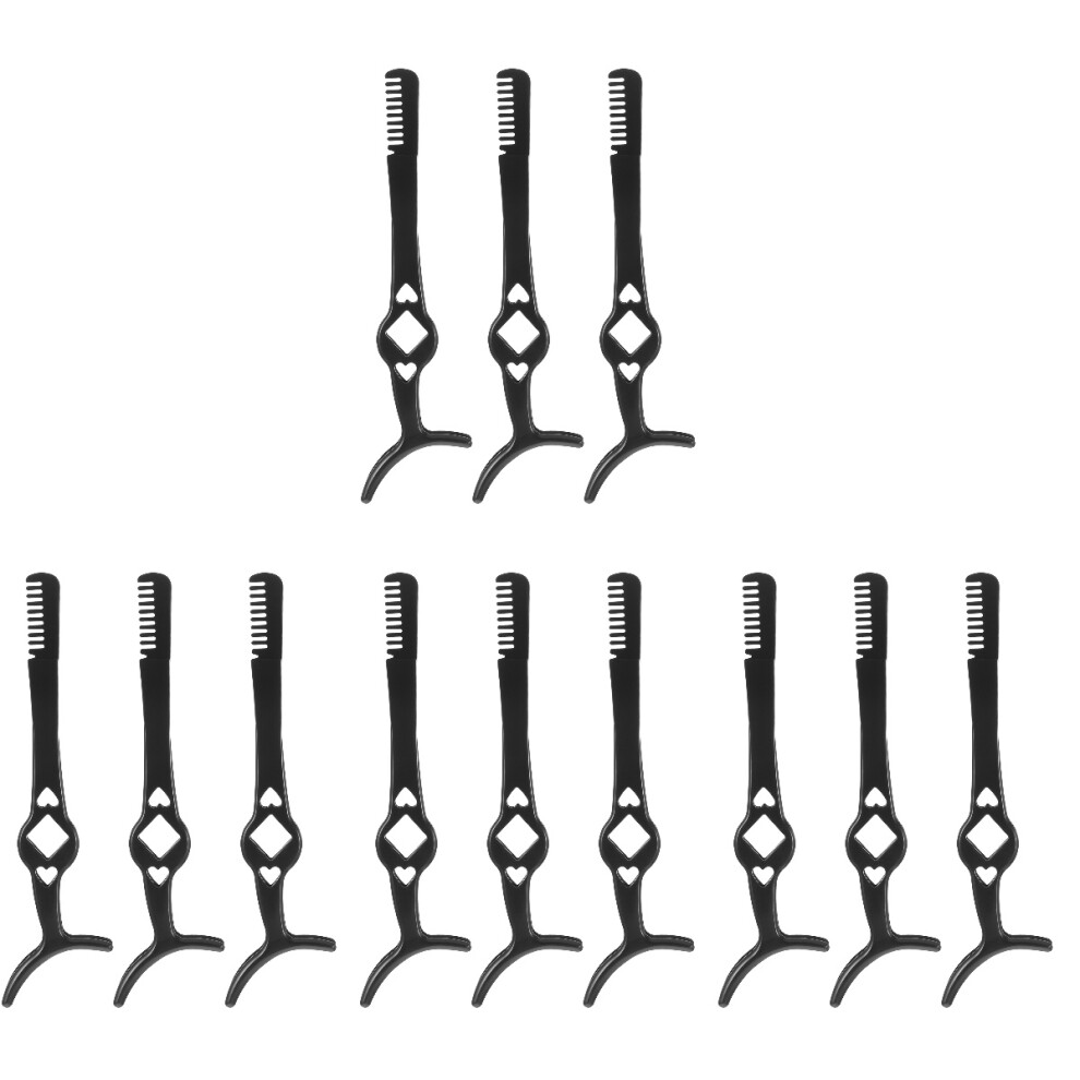 Inoomp Black 12Pcs Eyelash Applicator Tweezers Lash Clamp Tool For Makeup Use