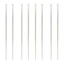 4Pairs Lightweight Stainless Steel Long Chopsticks Silver for Hot Pot
