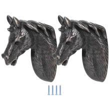 Cupboard Pulls Animal Theme Horse Head Cabinet Handles Vintage Style Retro Decorative Hardware Mid Century Furniture Knobs With Screws Provided