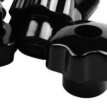 5 Pieces Black Star Grip Knobs, Female Thread Diameter 8mm, Diameter 40mm & 6 Pcs M6 x 50 mm