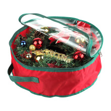 Christmas Wreath Storage Bag With Zipper And Handle Durable Tarp Material Holds Multiple Decorations Safely Organized Year Round Protection Against