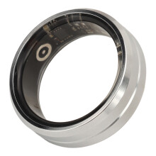 Smart Health Ring Fitness Tracker, Bluetooth, IP68 Waterproof, Silver Size 10