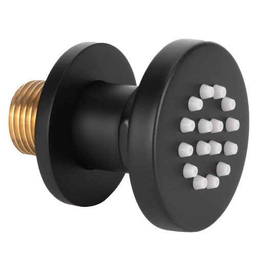 G1/2 Brass Wall-Mounted Adjustable Shower Spray Jet, Matte Black